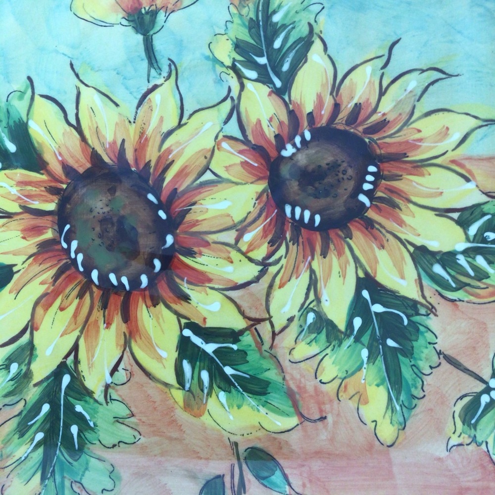 Floral Sunflower Ceramic Accent Plate - Picture 7 of 11
